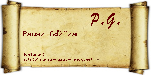 Pausz Géza névjegykártya