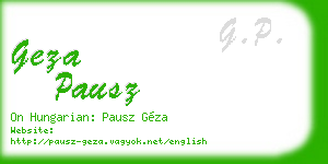 geza pausz business card